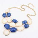 Blue And White Bubble Necklace,exaggerated..